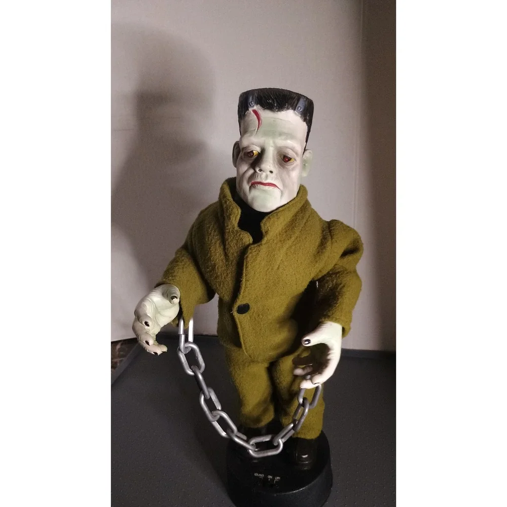 Rare Vintage Frankenstein Animated Figure 17in Green Glowing Eyes Sound